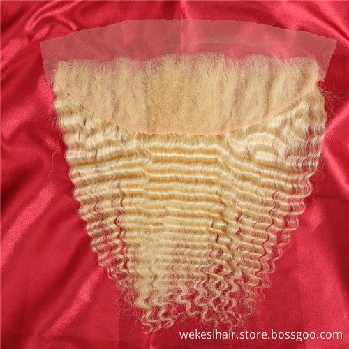613 Blonde Virgin Human Hair,613 Cuticle Aligned Hair Bundles With Frontal,Blonde Virgin Human Hair 613 Bundles With Closure